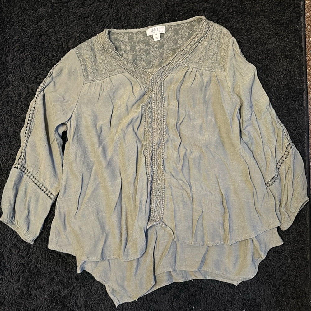 XS flowy green blouse